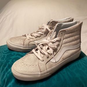 Vans — speckled grey/white Skate High zip heel